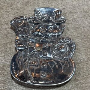 Vintage Sonoma Aluminum Snowman Serving Dish / Tray